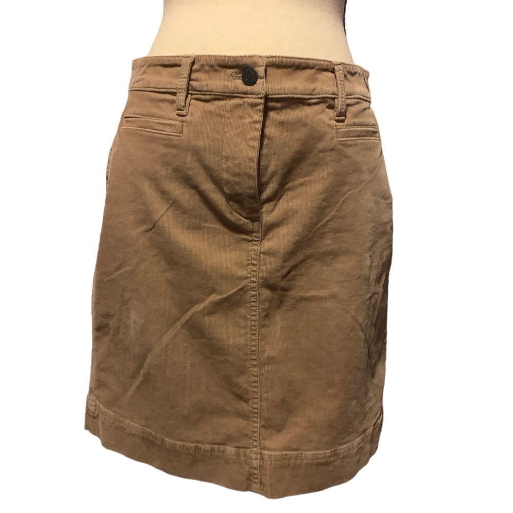 Talbots corduroy tan button front mini sz 6P